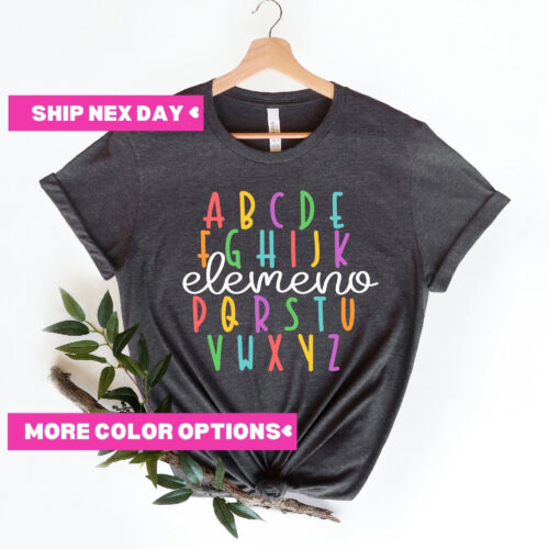 ABC Elemeno Teacher Kindergarten Preschool Alphabet Kids Shirt image 0