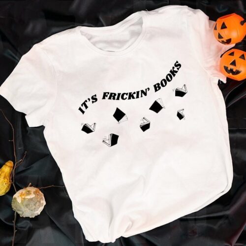 It's Frickin' Books Halloween Reader Spooky Season Bats Teacher Librarian Shirt image 0