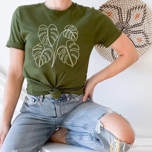 Plant Mom Monstera Lady Mama Botanical Nature Lover Shirt image 0