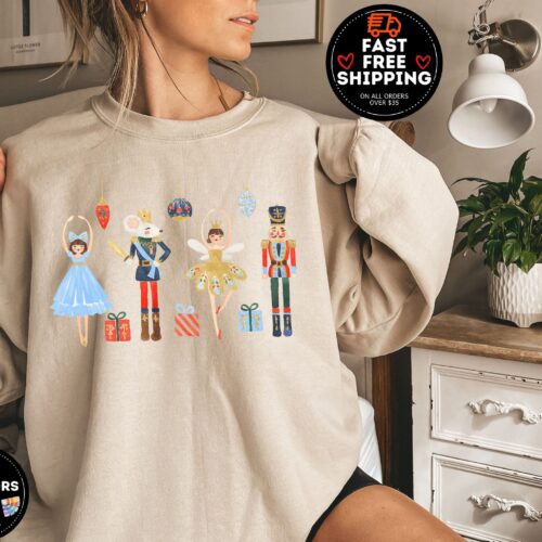 Nutcracker Sugar Plum Fairy Christmas Teacher Holiday Ballet Sweatshirt image 0