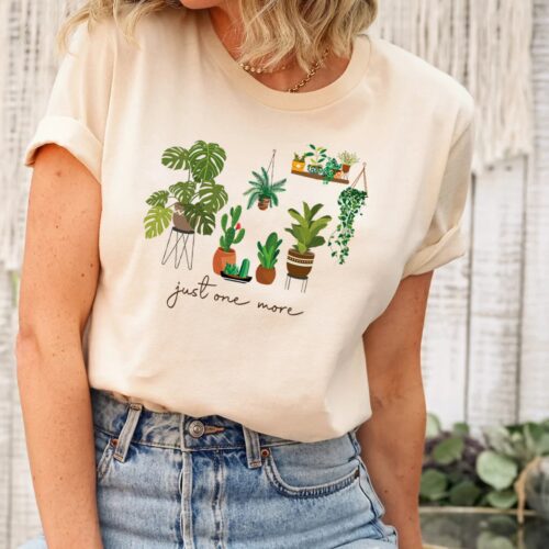 Just One More Plant Mama Lady Gardening Crazy Life Monstera Shirt image 2