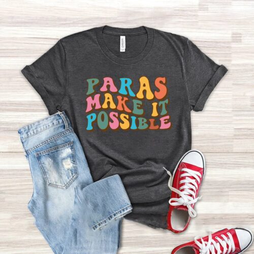 Retro Paraprofessional SPED Teacher Assistant Paraeducator Para Shirt image 0