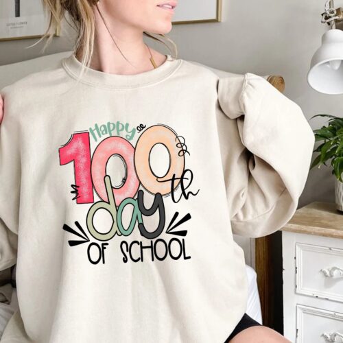 Happy 100th Day of School Celebration Student Teacher Group Shirt image 0