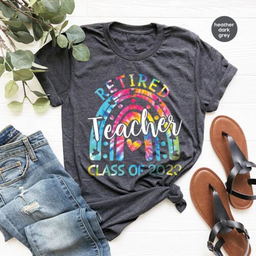 Teacher Retirement Class of 2023 Rainbow Funny Shirt image 0