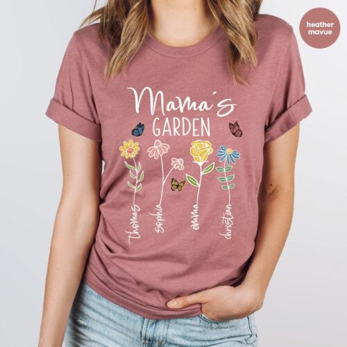 Custom Mothers Day Personalized Mama's Garden Son Shirt image 0