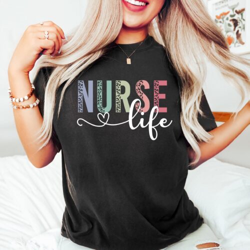 Nurse Life Leopard RN New Appreciation Heart Shirt image 0