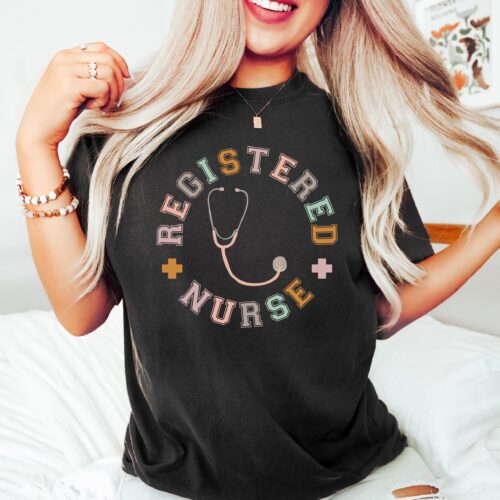 Registered Nurse Women RN Graduation Stethoscope Shirt image 0