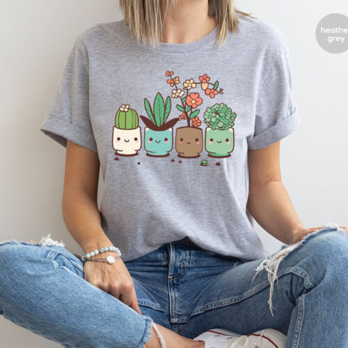 Plant Cute Succulent Floral Gardening Botanical Women Shirt image 0