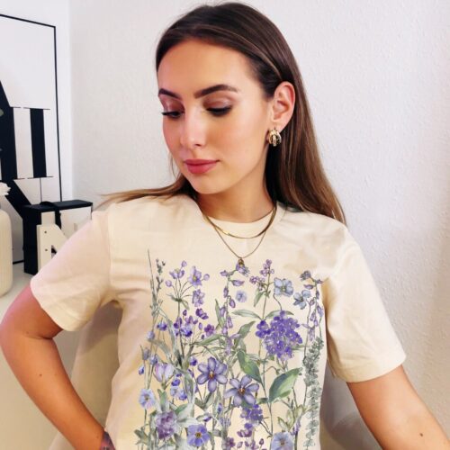 Vintage Pressed Flower Botanical Pastel Floral Nature Garden Lover Shirt image 0