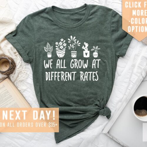 We All Grow At Different Rates Teacher Special Education Kindergarten Shirt image 0