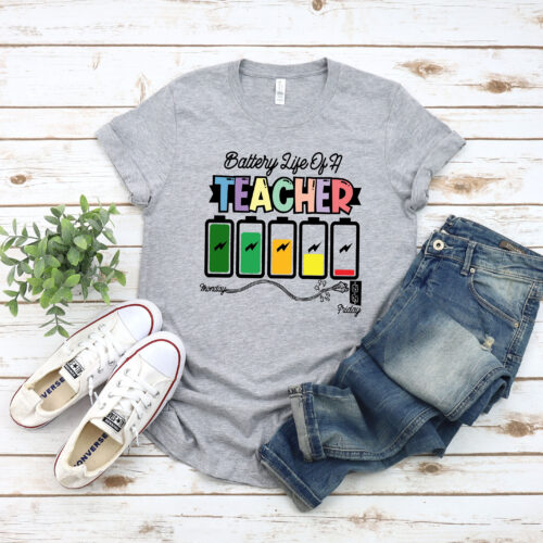 Battery Of Life A Teacher Back To School Shirt image 0