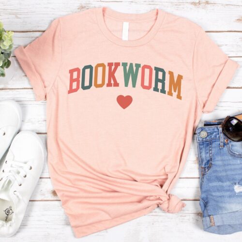 Bookworm Teacher Reading ESL Cute Lover Librarian Appreciation Shirt image 0