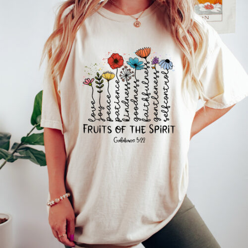 The Fruit Of The Spirit Galatians Gardener Christian Apparel Bible Verse Jesus Shirt image 0