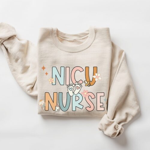 Retro NICU Nurse Neonatal Baby Appreciation Sweatshirt image 0