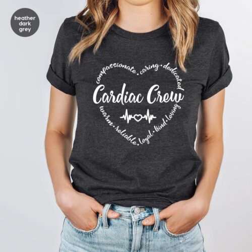 Cardiac Nurse Sonographer Doctor Appreciation Coworker Heart Shirt image 0