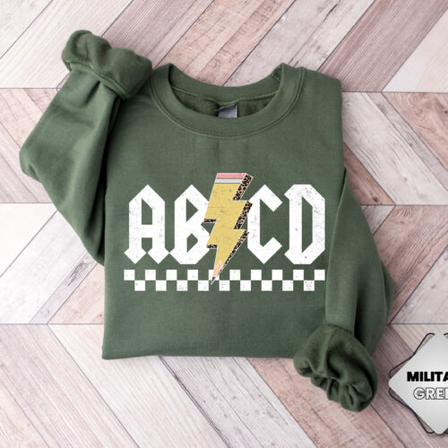 Retro ABCD Teacher Cute Appreciation Back To School Team First Day Sweatshirt image 0