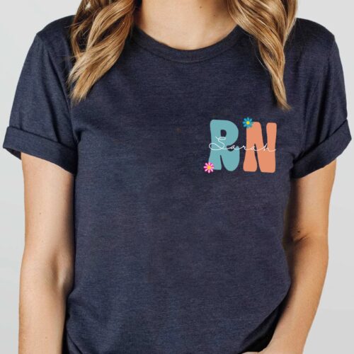 Personalized RN Custom Nurses Groovy Student Shirt image 2