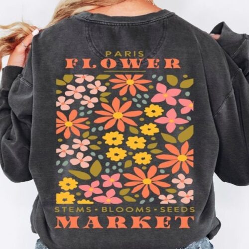 Vintage Flowers Botanical Floral Nature Garden Lover Sweatshirt image 0