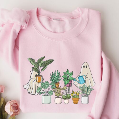 Ghost Plant Halloween Lady Gardening Crazy Mama Sweatshirt image 0