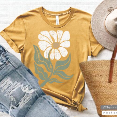 Boho Daisy Flower Botanical Plant Floral Gardener Trendy Shirt image 0