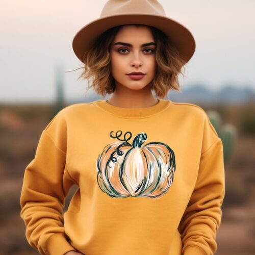 Fall Pumpkin Cute Thanksgiving Women Spice Teacher Sweatshirt image 1