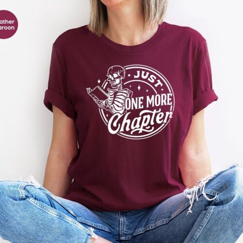 Just One More Chapter Librarian Book Reading Teacher Women Shirt image 0