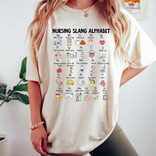 Funny Alphabet ABCs Registered Nurse Slang Terminologies Appreciation Shirt image 0