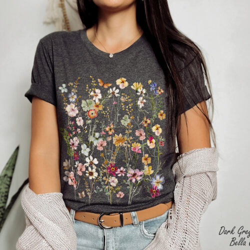 Vintage Pressed Flowers Botanical Floral Nature Garden Lover Shirt image 0