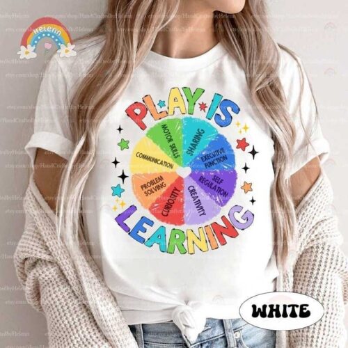 Teacher Play Is Learning Life Back To School Kindergarten Appreciation Shirt image 0