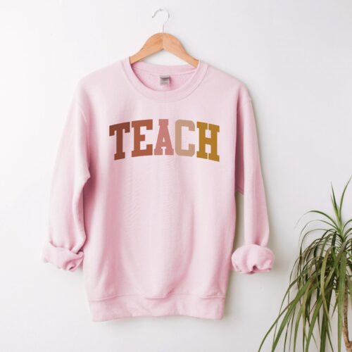 Boho Teach Varsity Letters Back to School Sweatshirt image 0