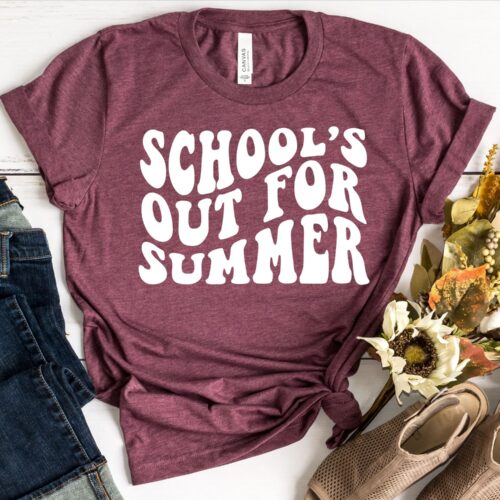 School’s Out Last Day Teacher Back To School Funny Summer Vacation Shirt image 0