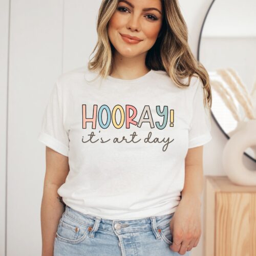 Hooray It's Art Day Teacher Appreciation Cute Shirt image 0