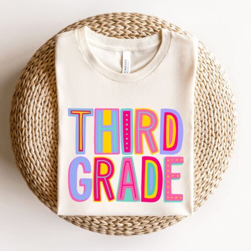 Hello Third Grade Teacher Back to School Cute Shirt image 0