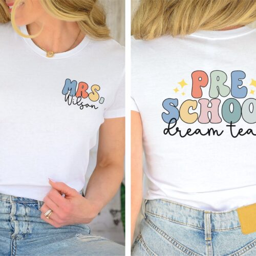 Preschool Dream Team Personalized Teacher Back To School Shirt image 0