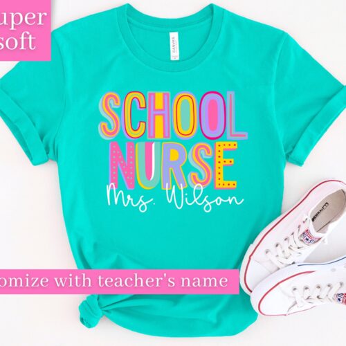 Personalized School Nurse Custom Name Teacher Back To School Shirt image 0