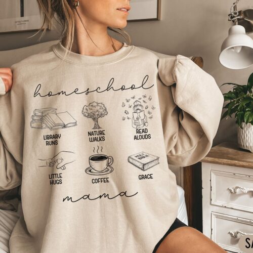 Homeschool Mom Christian Teacher Birthday Sweatshirt image 0