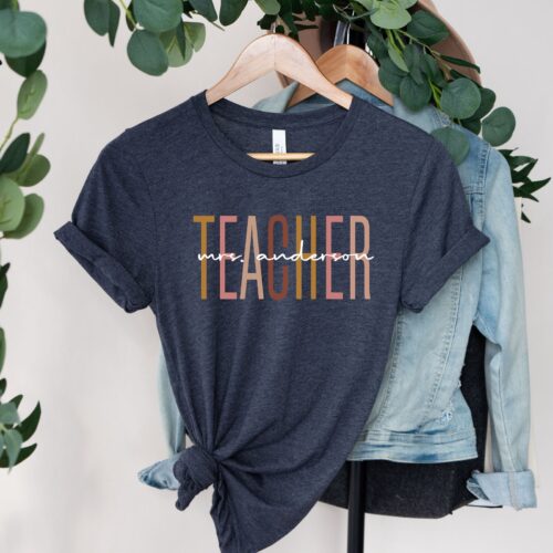 Custom Personalized Teacher Name Cute Appreciation Shirt image 2