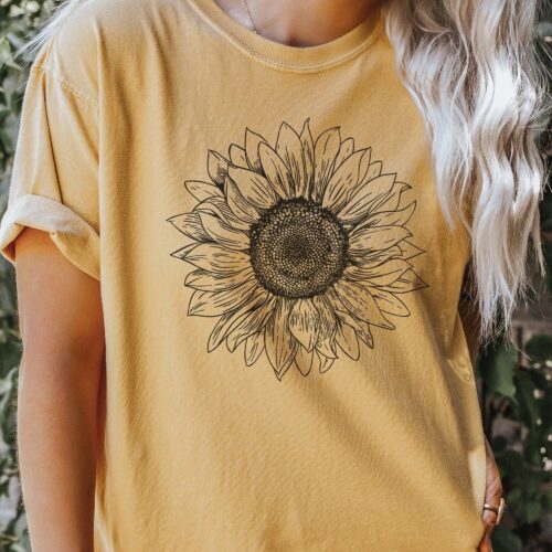 Sunflower Garden Floral Women Nature Minimalist Shirt image 0