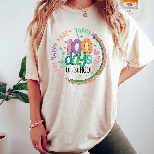 100 Days Of School Celebration Student Teacher Shirt image 0