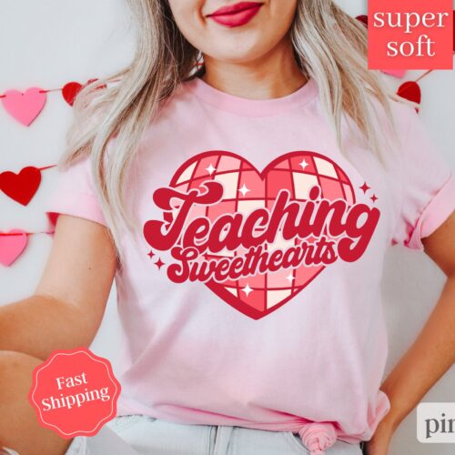 Valentine Teaching Sweethearts Day Cute Funny Shirt image 0