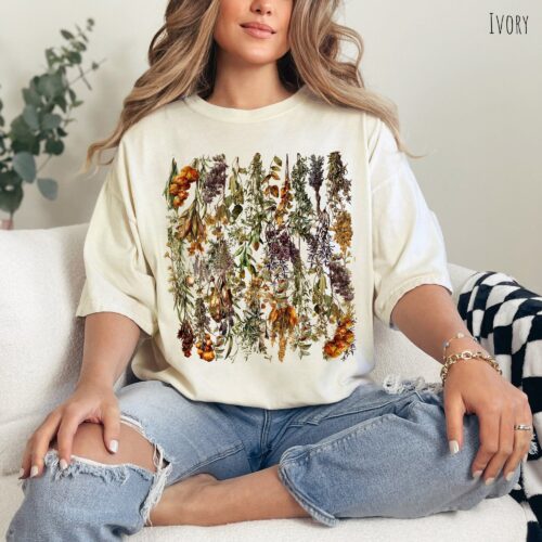 Cottagecore Dried Herbs Nature Flower Gardening Summer Shirt image 0