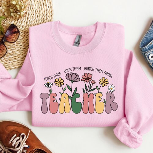 Teacher Wildflower Back To School Floral Sweatshirt image 0