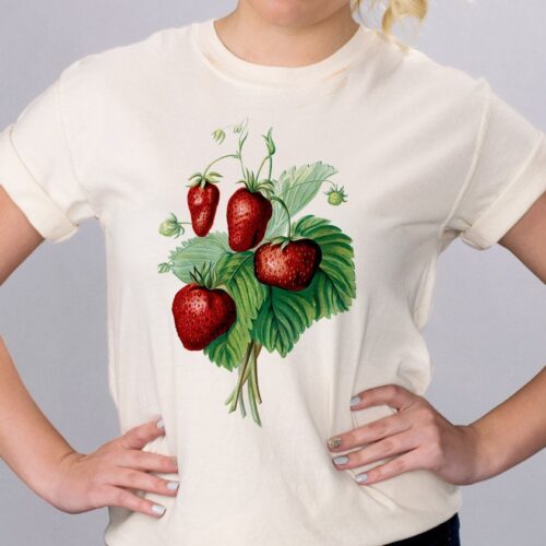 Cottagecore Vintage Strawberries Nature Lover Plant Queen Trendy Shirt image 0