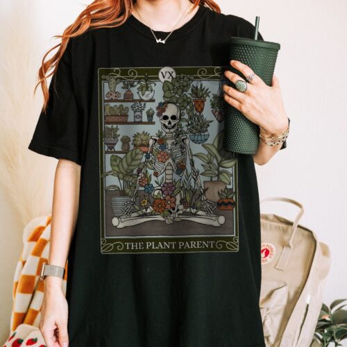 Retro Plant Parent Custom Tarot Card House Lover Personalized Shirt image 0