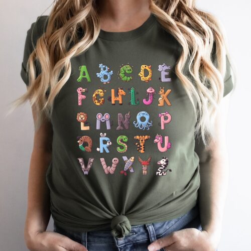 Alphabet ABC Animals Kindergarten Teacher Kids Shirt image 0