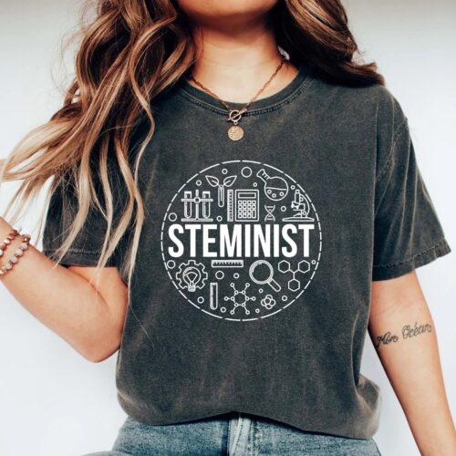 Steminist Woman Student Technology Engineering Math Careers Teacher Shirt image 0