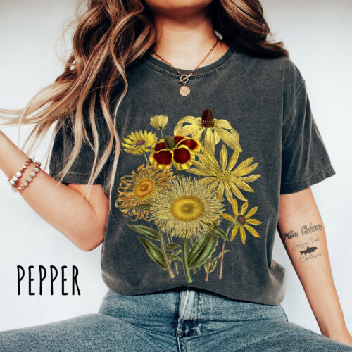 Cottagecore Sunflowers Gardening Nature Lover Shirt image 0